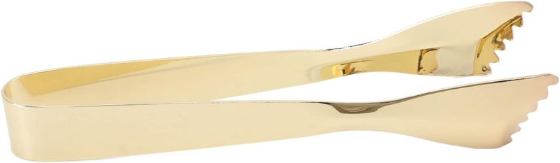Chazcool Ice Tongs, Gold Tongs for Serving Food, Stainless Steel Serving Tong Sugar Cubes Tongs, Ice Cube Tong for Camping Barbecue Salad Desserts Frying Party Coffee Bar - Image 1